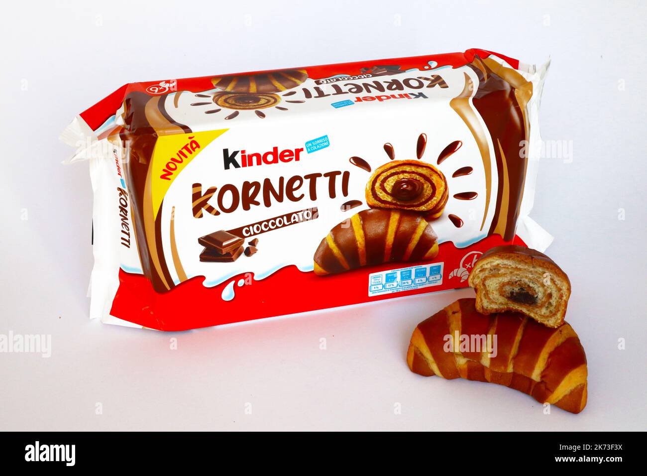 Kinder Croissants with Chocolate. Kinder is a brand of food