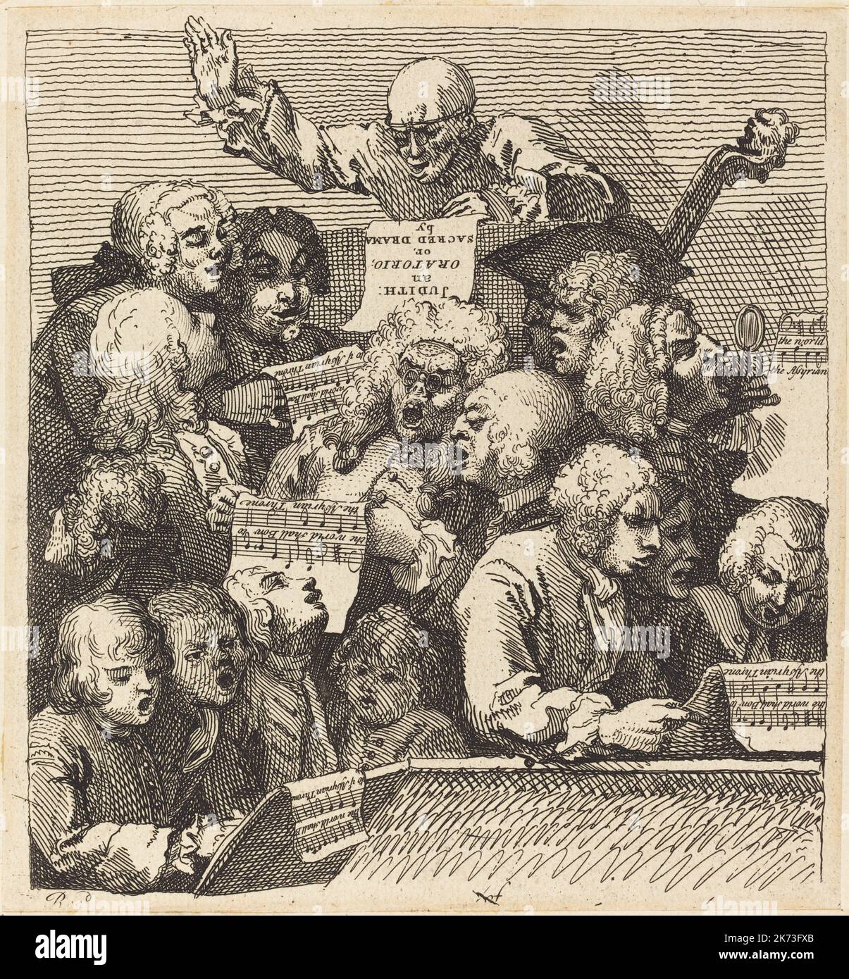 William Hogarth (1697 - 1764) English painter, engraver, pictorial satirist  - A chorus of singers Stock Photo