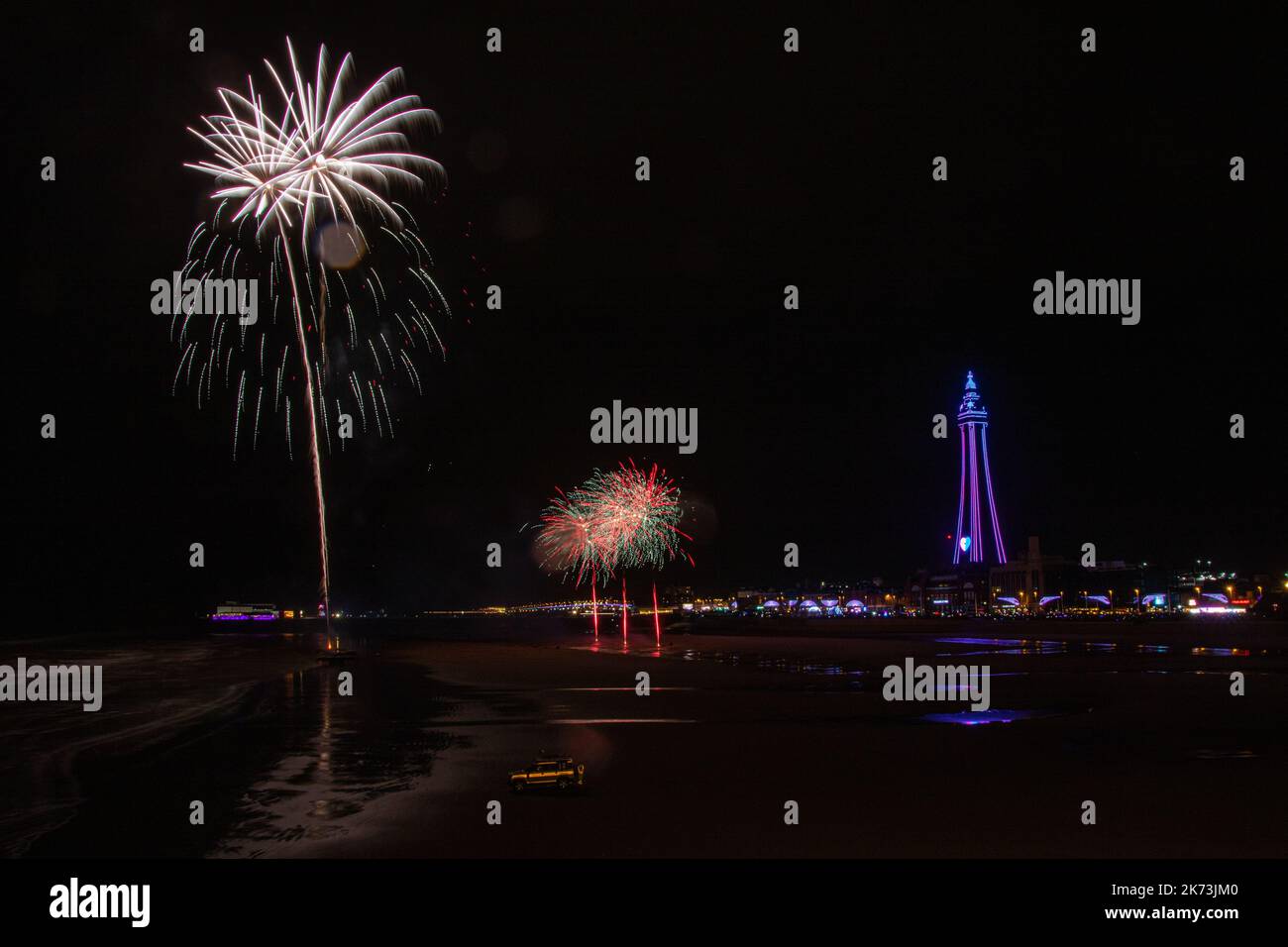 Blackpool, Lancashire, UK - 15th Oct 2022 - Blackpool World Fireworks Championships 2022 - Celtic Fireworks Stock Photo
