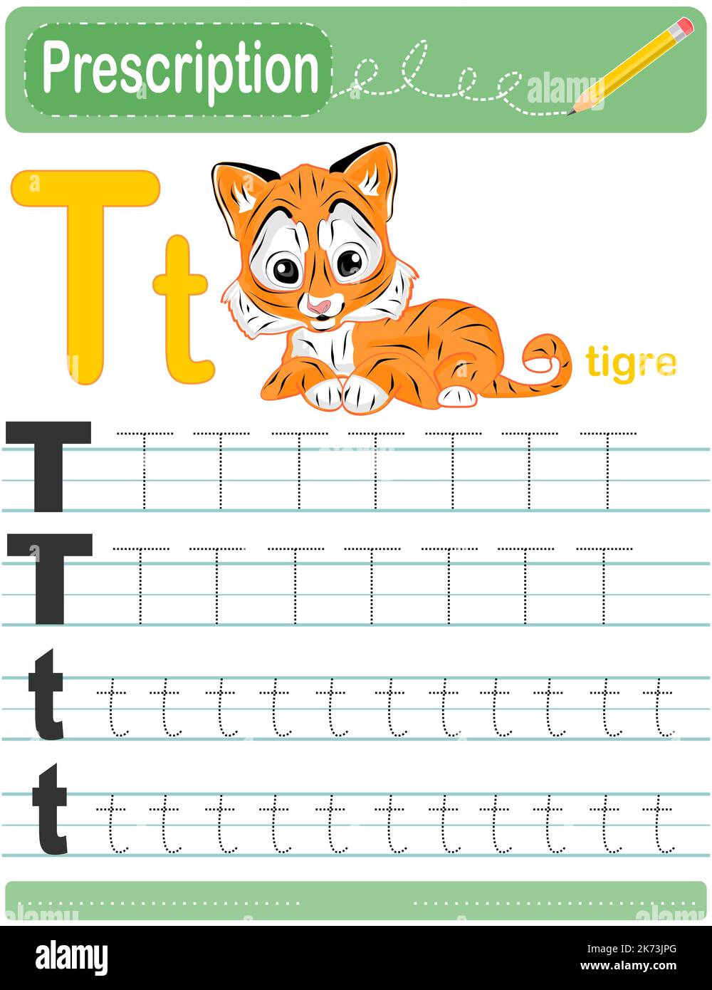 tiger and letters Stock Photo