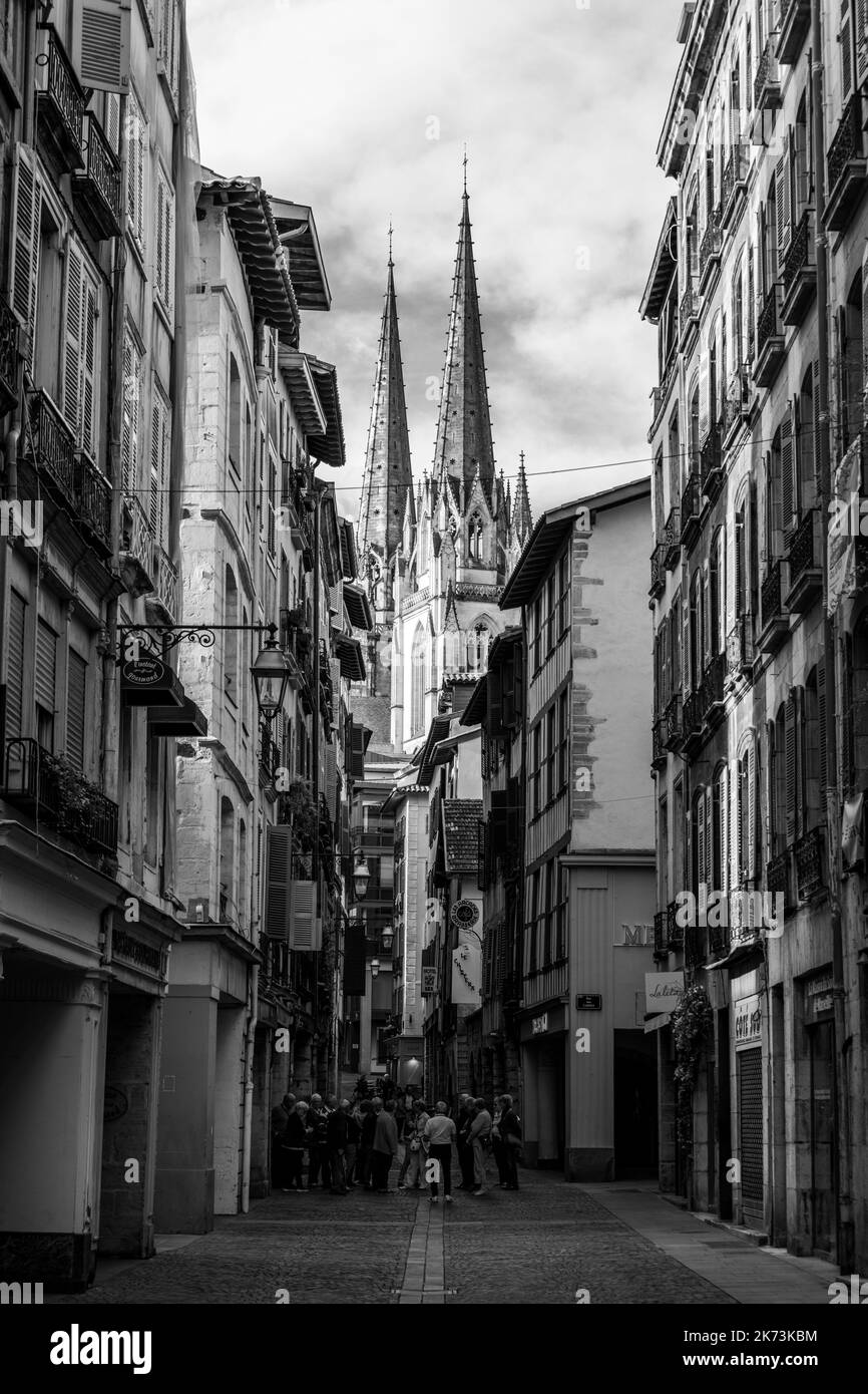 Streets of Bayonne, France. Stock Photo