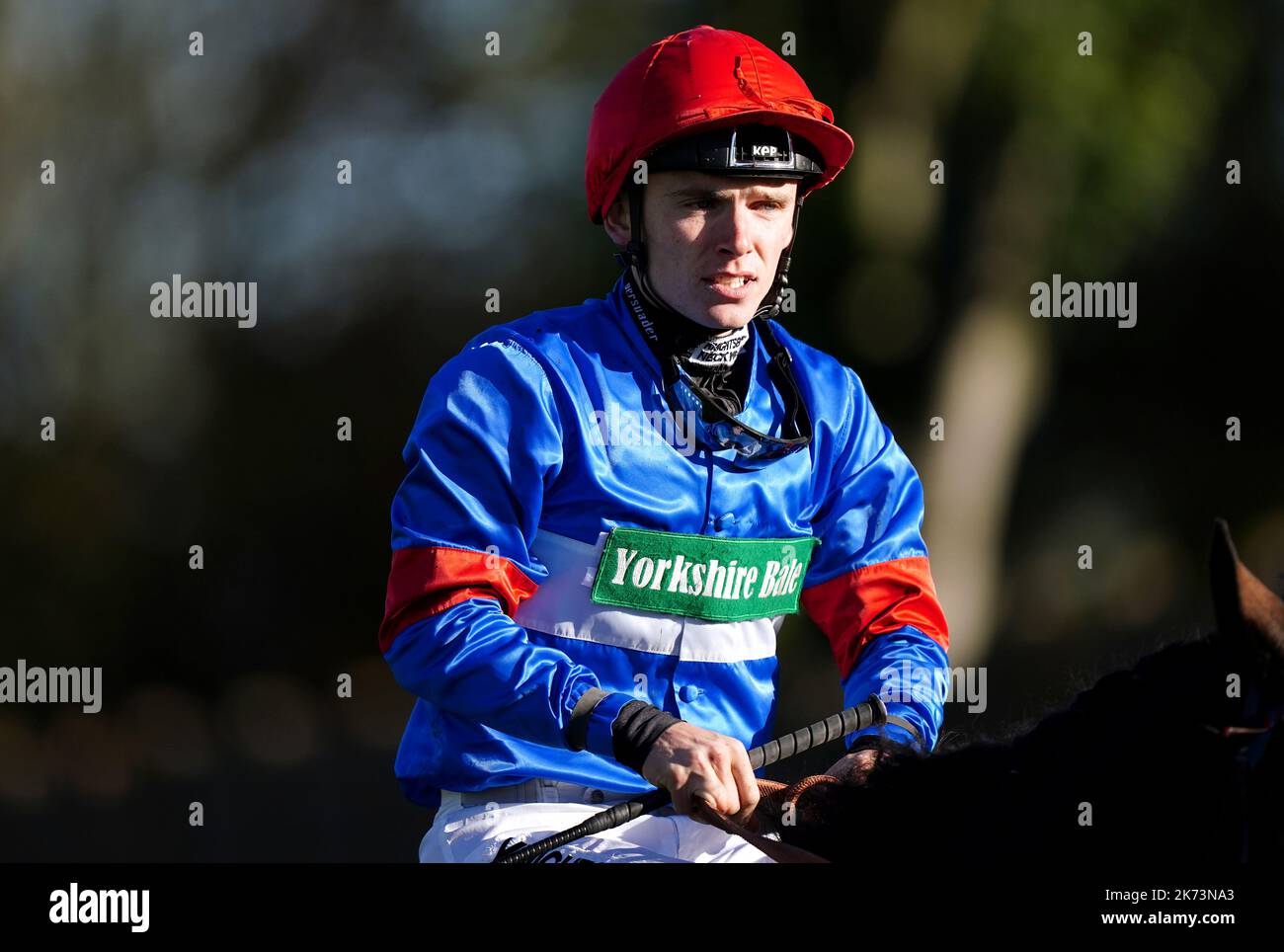 Jockey Phil Dennis after competing in the Racing TV Club Day Handicap at Pontefract Racecourse, West Yorkshire. Picture date: Monday October 17, 2022. Stock Photo