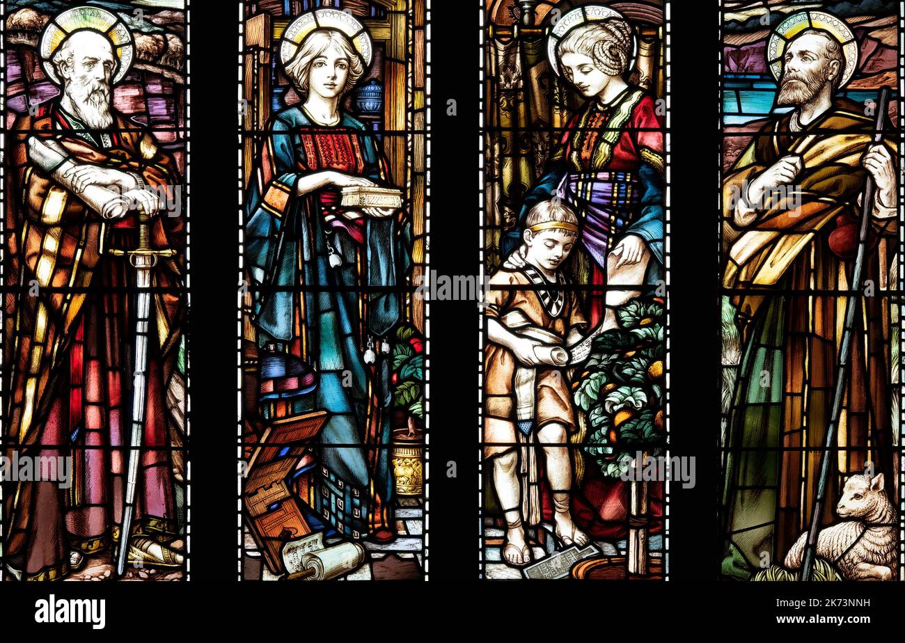 Detail from a four-light memorial window designed (1903) by James ...