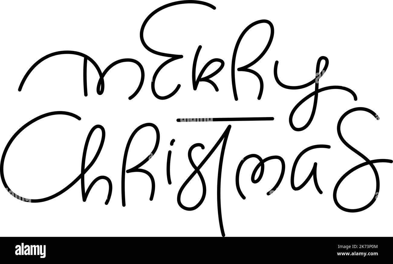Merry Christmas hand lettering calligraphy text isolated on white ...