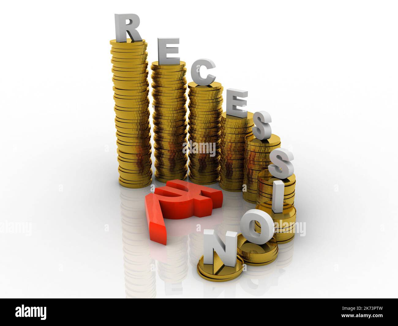 3D rendering illustration Rupee currency with gold coin Stock Photo - Alamy