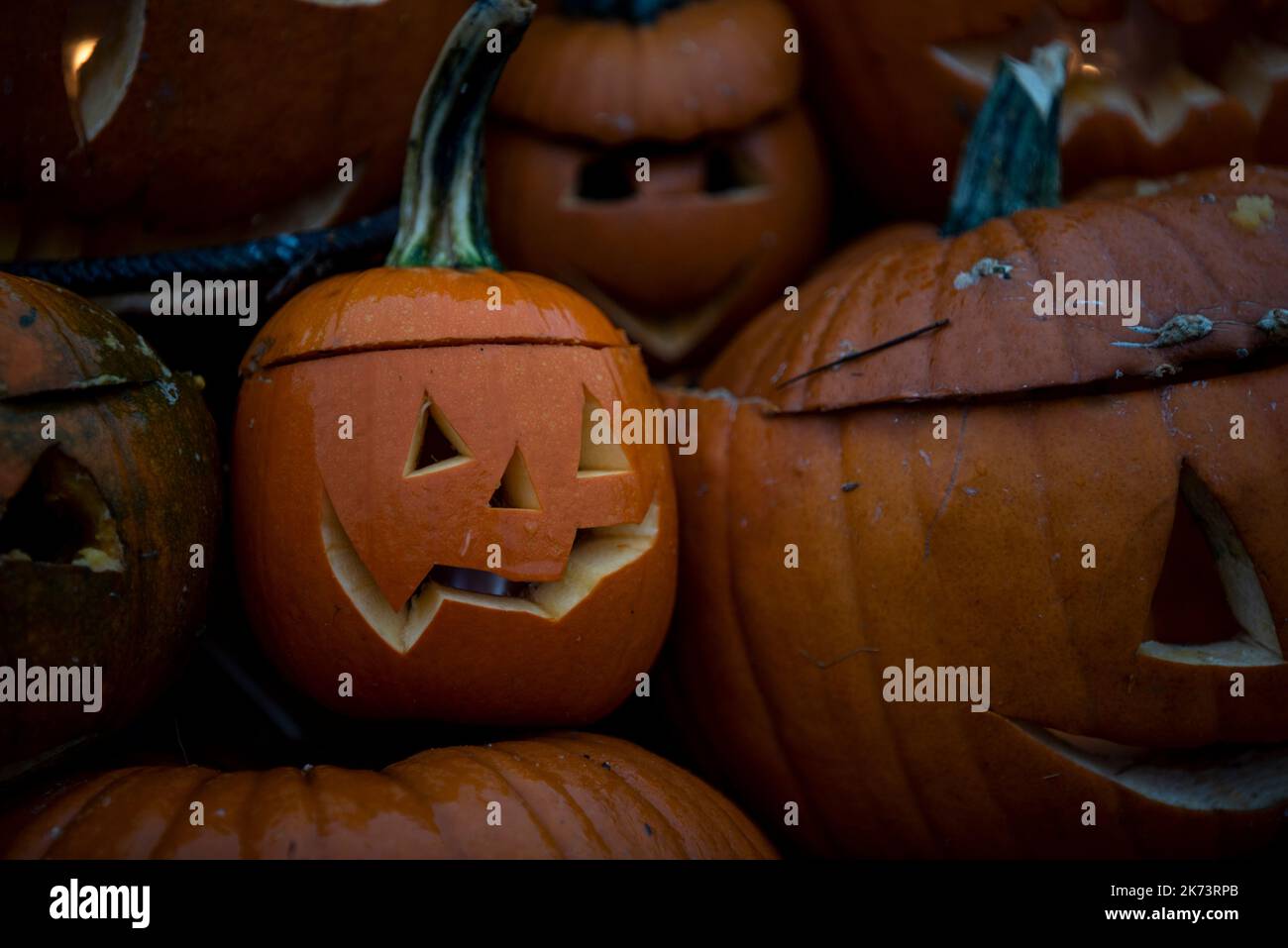 A stack of jack-o’-lanterns Stock Photo - Alamy