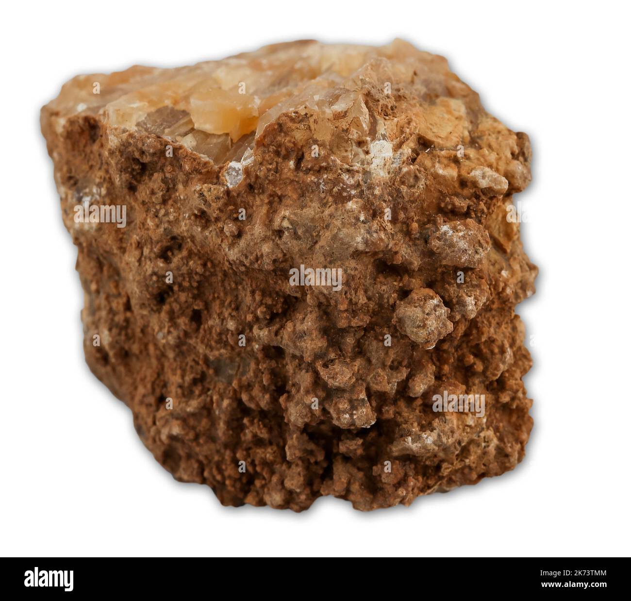 Calcite mineral sample isolated on the white background Stock Photo - Alamy
