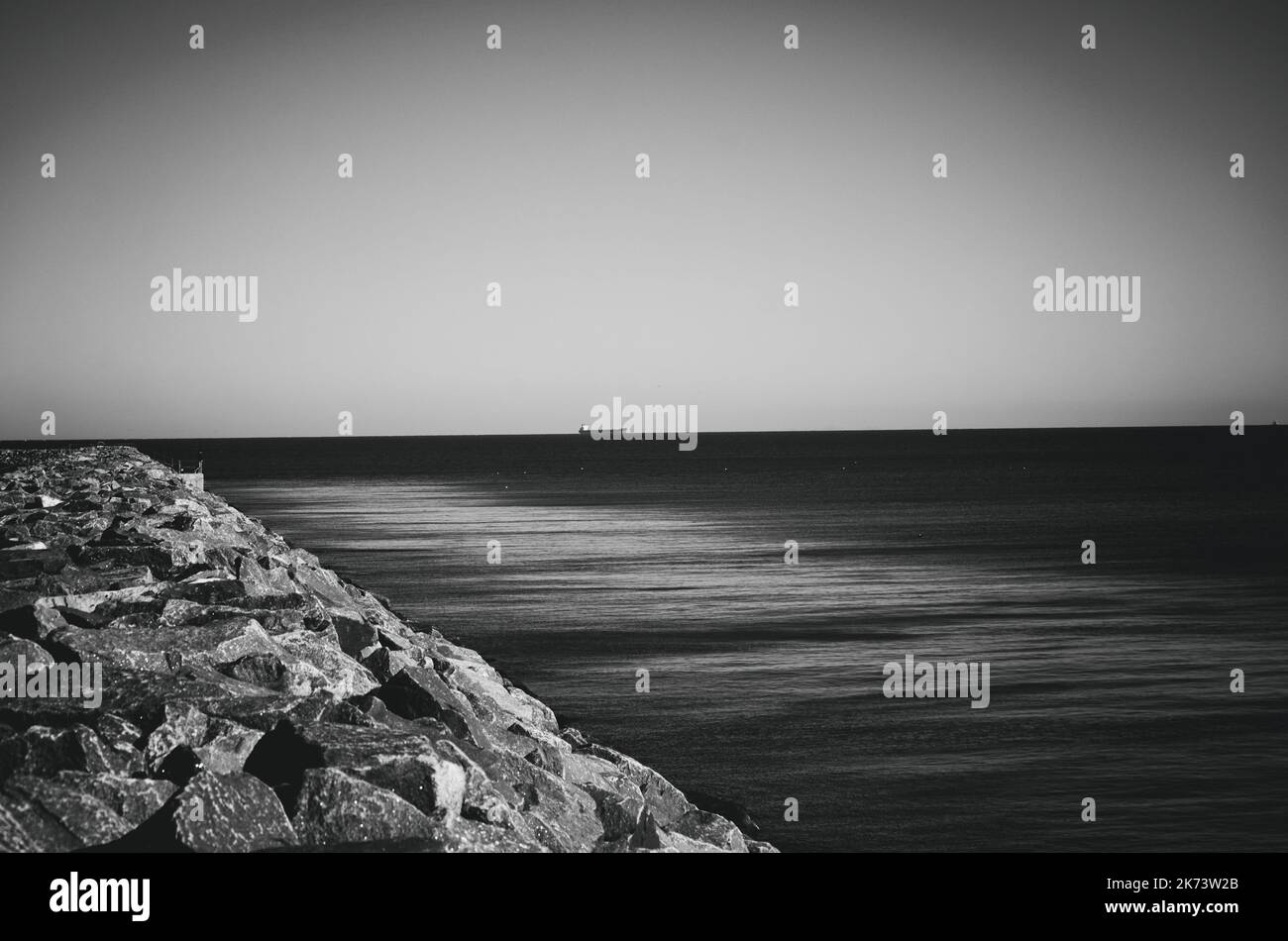 Schiff am Horizont Stock Photo