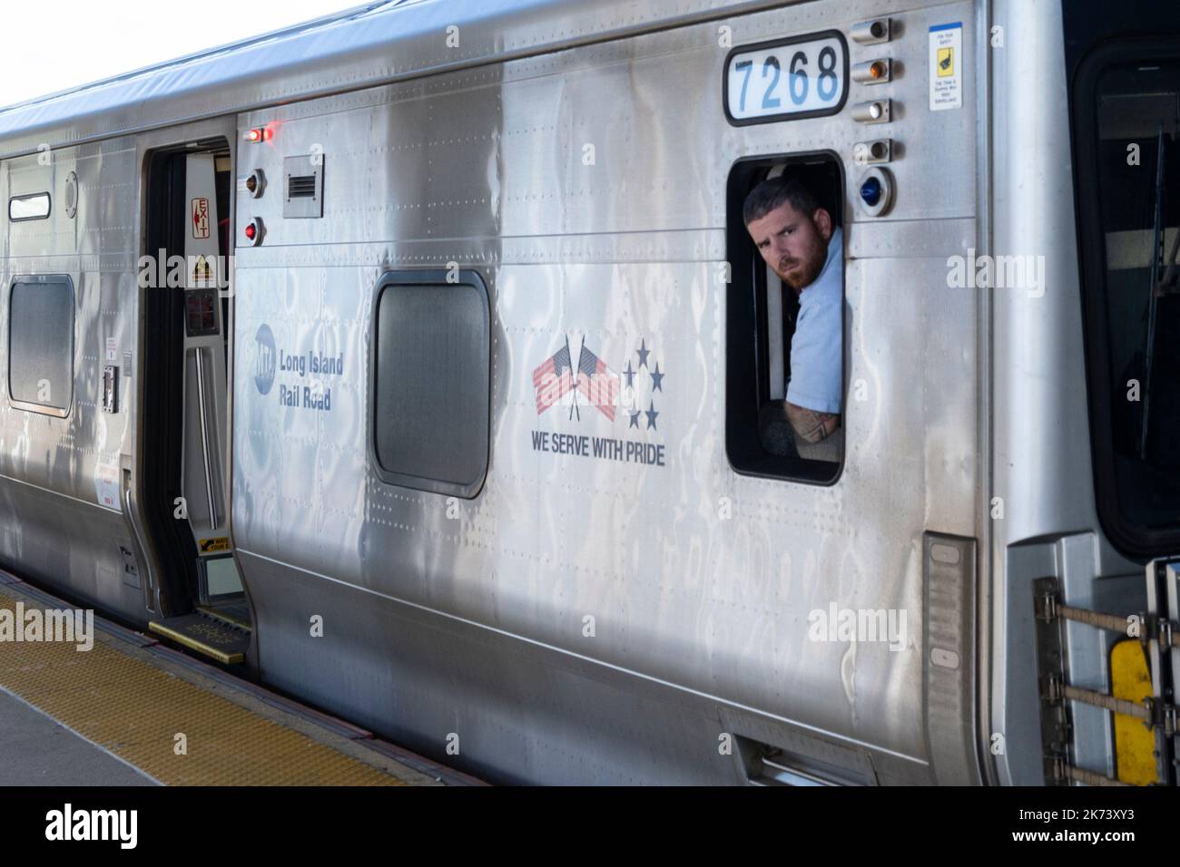 Ronkonkoma, New York, USA. 21st Sep, 2022. Conductors working on a M9