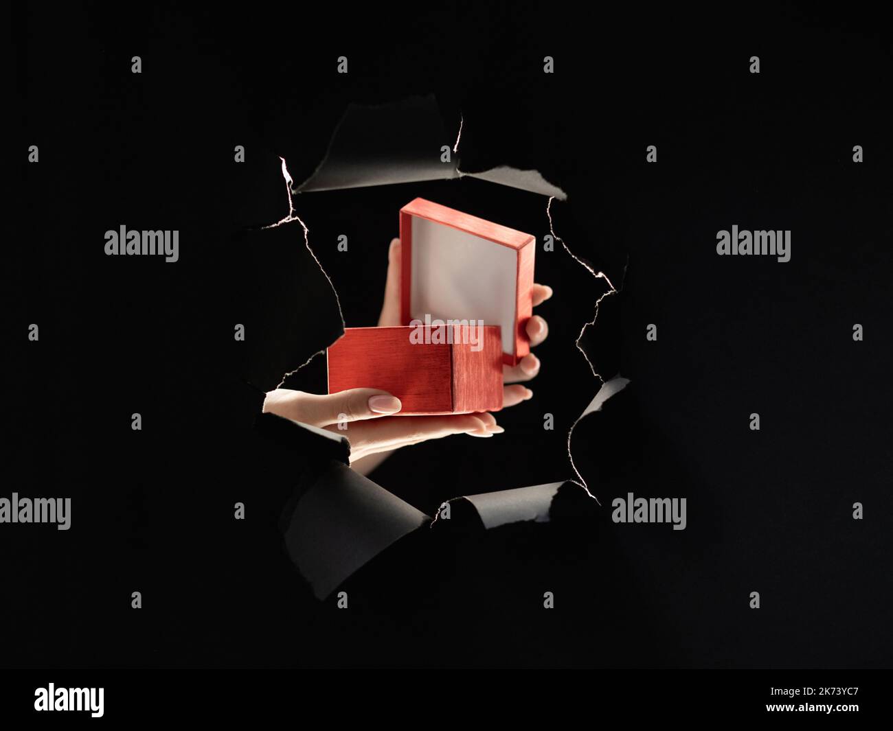 holiday present black friday night sale gift box Stock Photo
