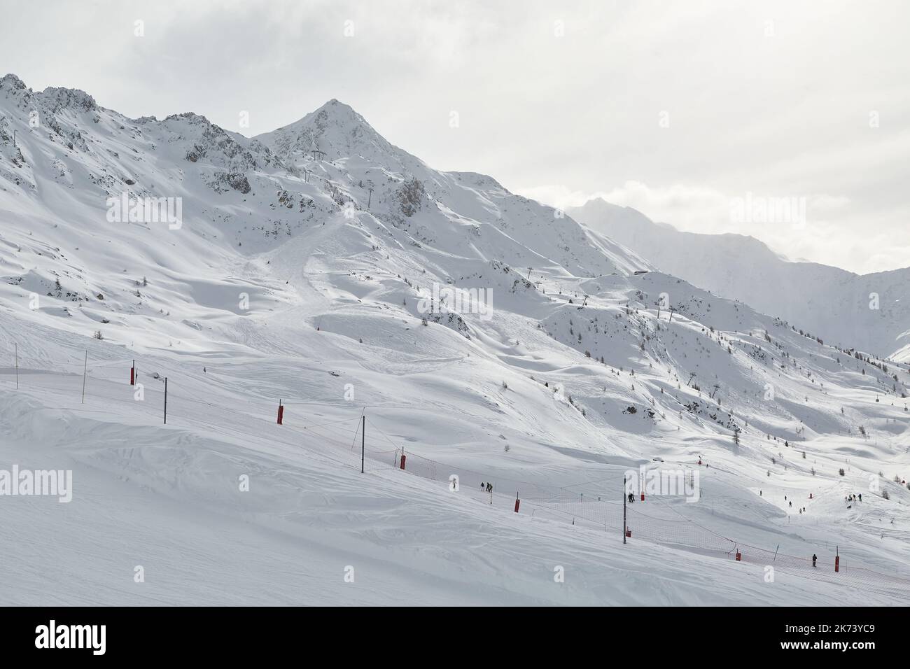 Skiing slopes from the top Stock Photo - Alamy