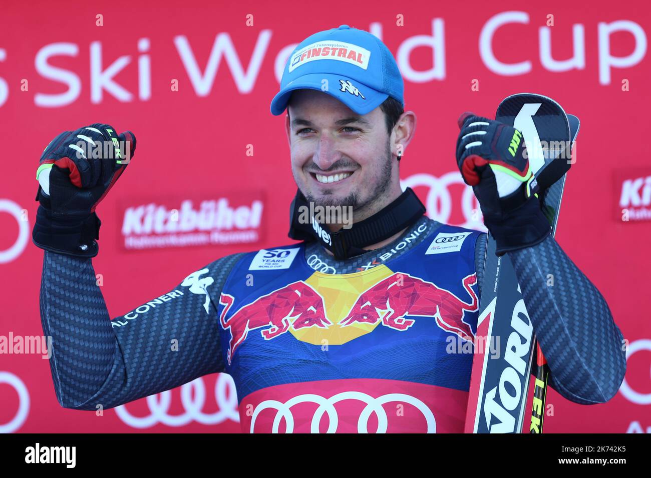 Dominik PARIS at the podium during the FIS Alpine Ski World Cup Men's