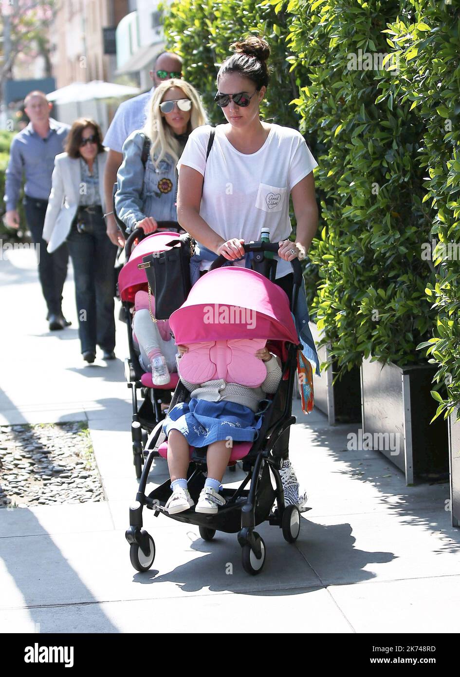 Petra and Tamara Ecclestone seen out in Beverly Hills Stock Photo