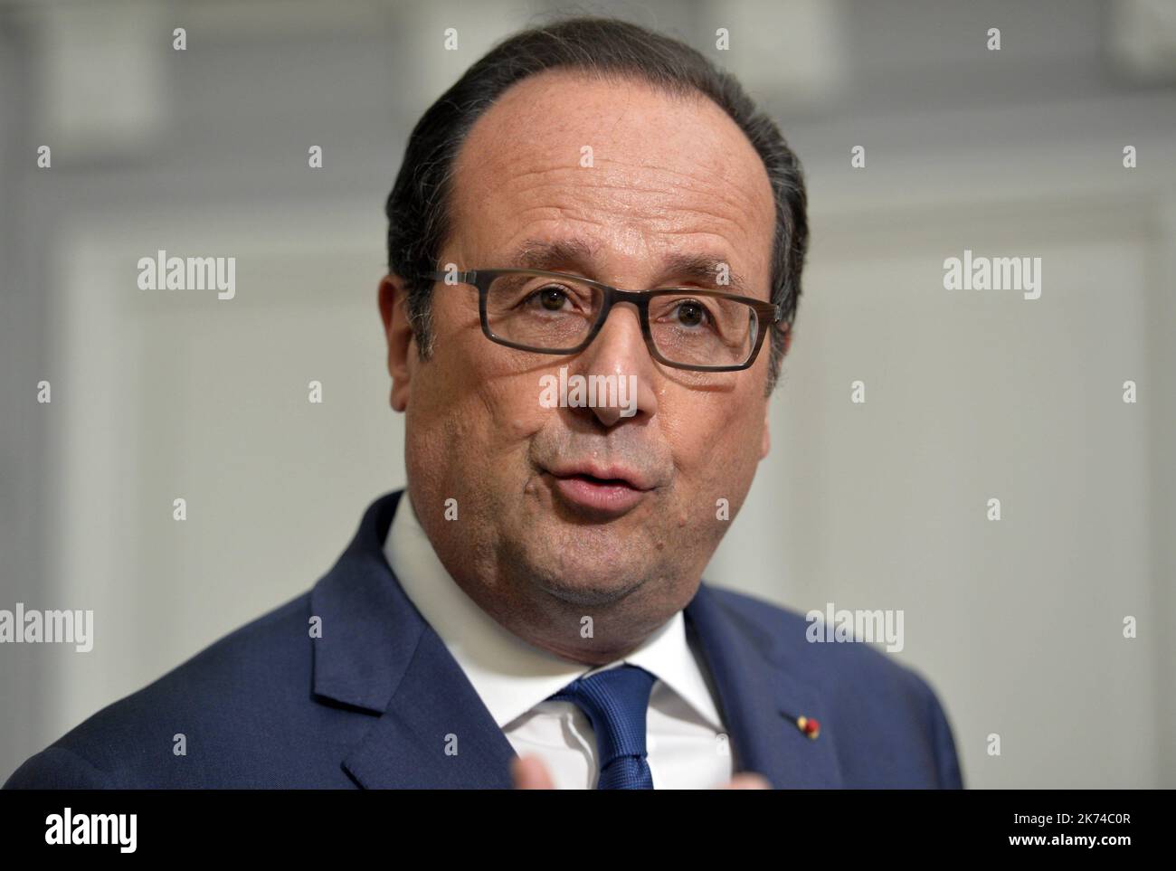 Alencon, France, may 4th 2017 French president François Hollande in ...