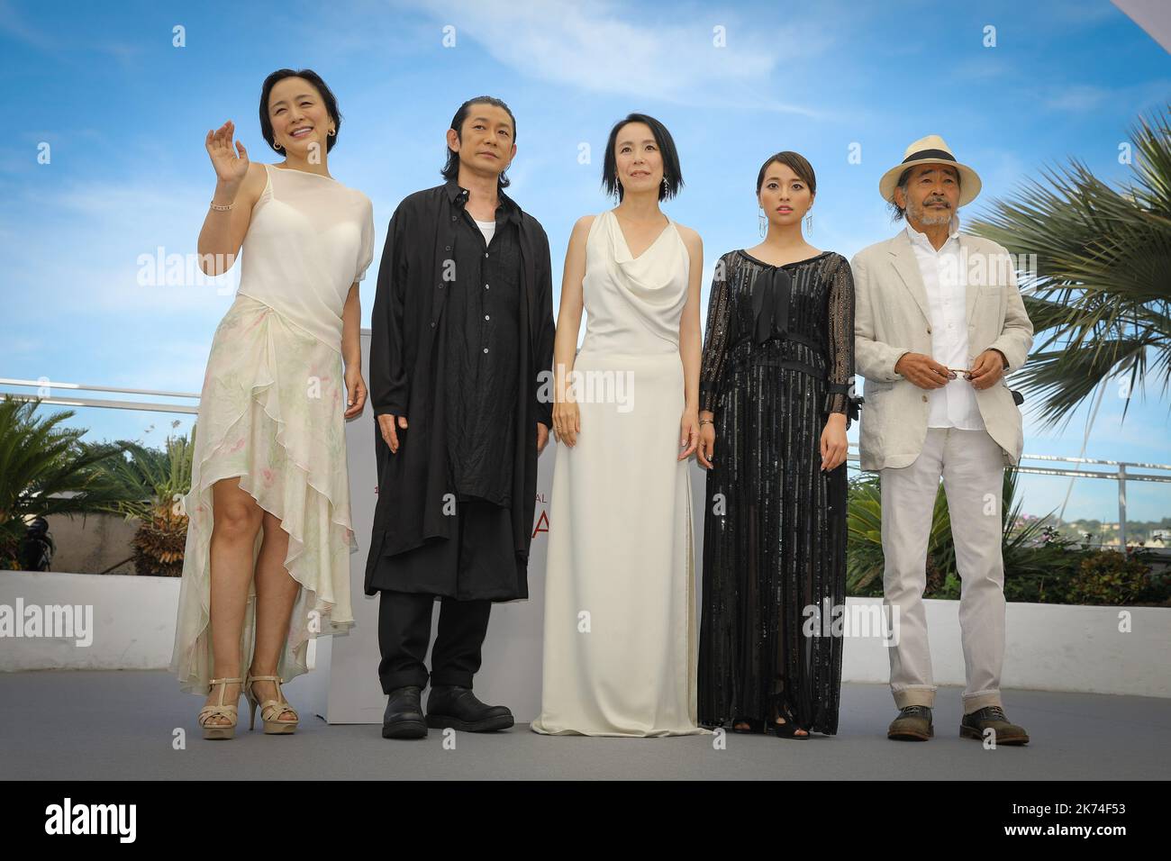 Photo:  photocall du film HIKARI / VERS LA LUMIERE / RADIANCE (Japon - France) [En CompÃ©tition]  En prÃ©sence de la rÃ©alisatrice Naomi KAWASE (Japon). Des actrices Missuzu KANNO & Ayame MISAKI. Et des acteurs Tatsuya FUJI & Masatoshi NAGASE.   70th annual Cannes Film Festival in Cannes, France, May 2017. The film festival will run from 17 to 28 May. Stock Photo