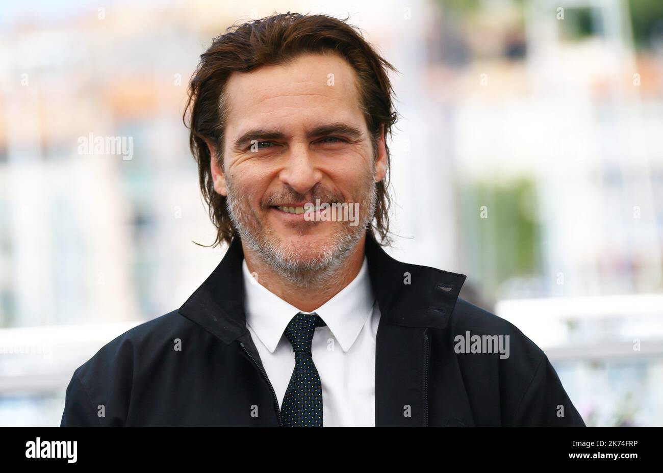 ©PHOTOPQR/NICE MATIN ; US actor Joaquin Phoenix poses on May 27, 2017 during a photocall for the film 'You Were Never Really Here' at the 70th edition of the Cannes Film Festival in Cannes, southern France.   70th annual Cannes Film Festival in Cannes, France, May 2017. The film festival will run from 17 to 28 May. Stock Photo