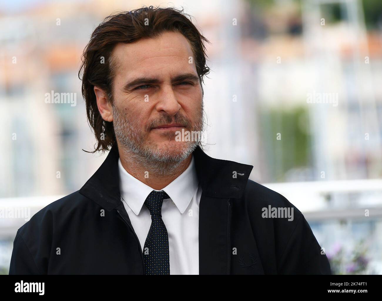 ©PHOTOPQR/NICE MATIN ; US actor Joaquin Phoenix poses on May 27, 2017 during a photocall for the film 'You Were Never Really Here' at the 70th edition of the Cannes Film Festival in Cannes, southern France.   70th annual Cannes Film Festival in Cannes, France, May 2017. The film festival will run from 17 to 28 May. Stock Photo