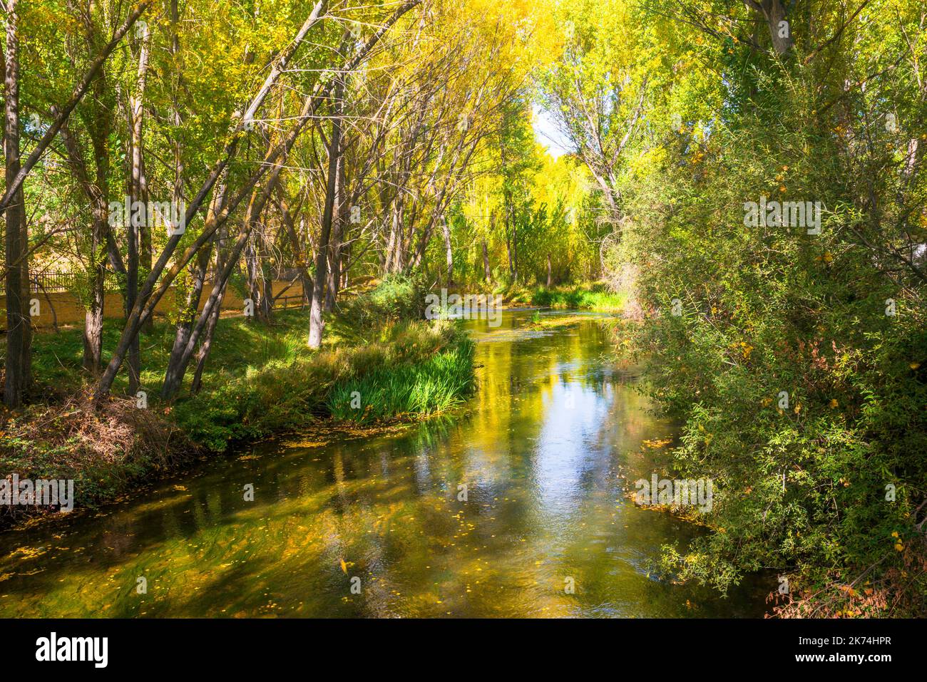 River Duraton. Burgomillodo, Segovia province, Castilla Leon, Spain. Stock Photo