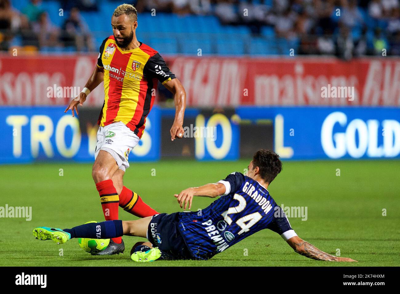 ESTAC Troyes - RC Lens. John Bostock. PHOTO JOHAN BEN AZZOUZ VOICE OF THE NORTH Stock Photo