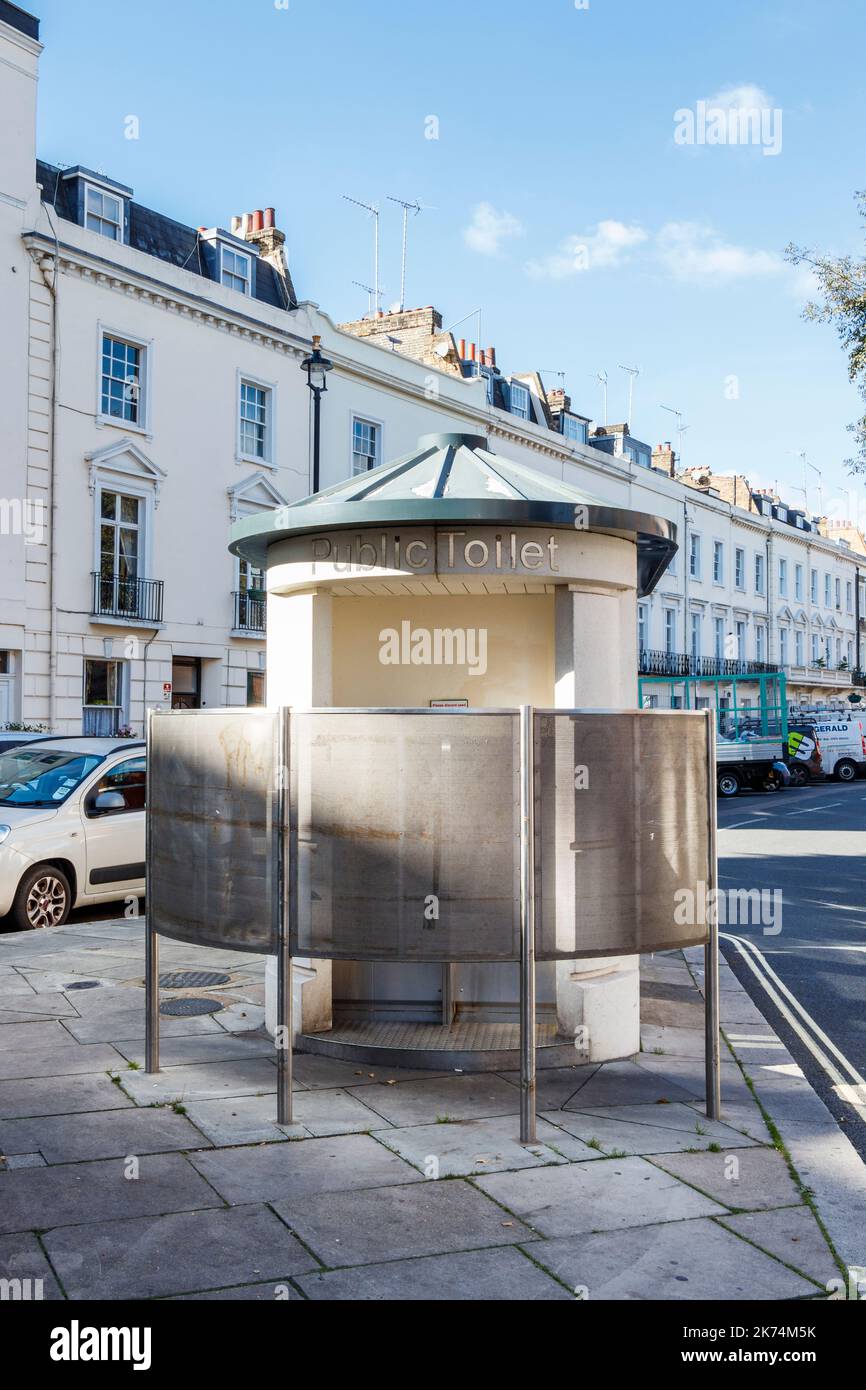 A Frenchstyle urinal and public toilet in Pimlico, London, UK Stock