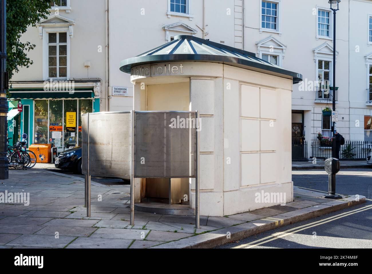 A Frenchstyle urinal and public toilet in Pimlico, London, UK Stock