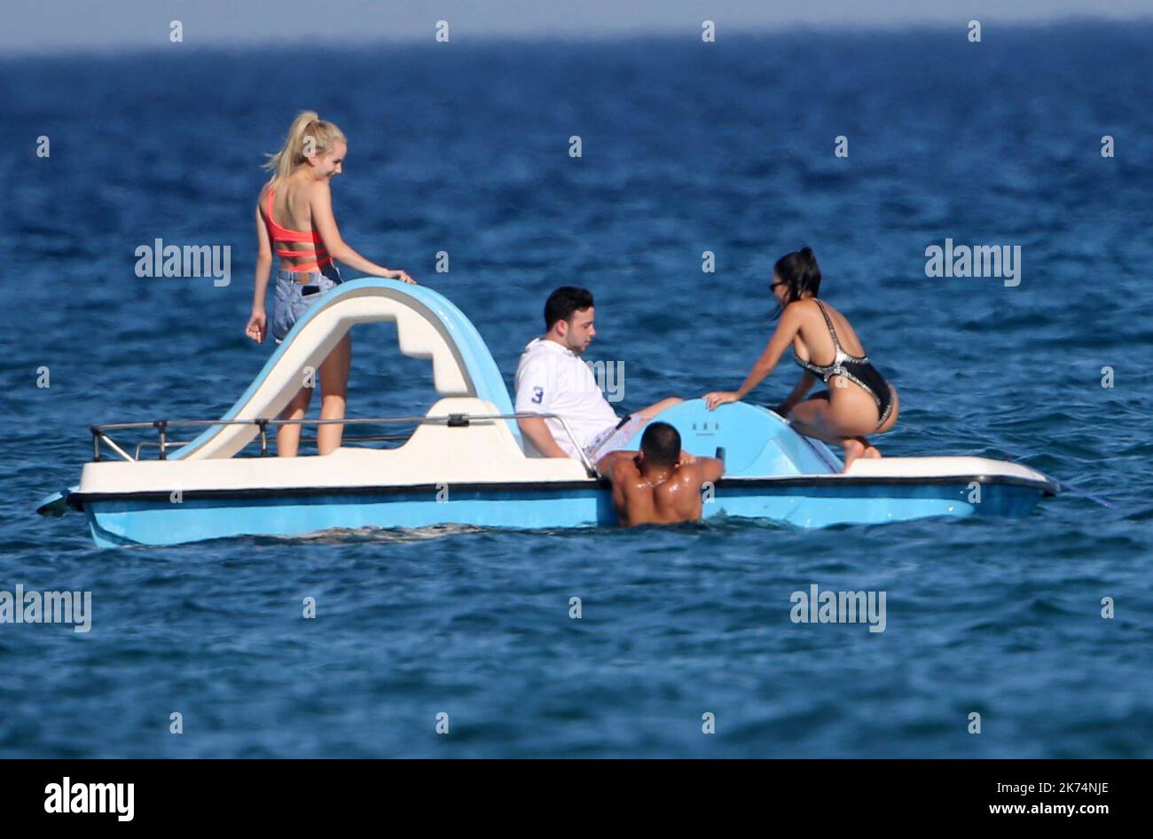 Kourtney Kardashian, her boyfriend Younes Bendjima and friends Stock Photo