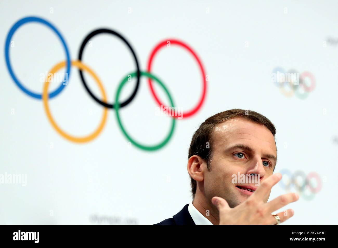 French president Emmanuel Macron presents Paris 2024 candidacy for the