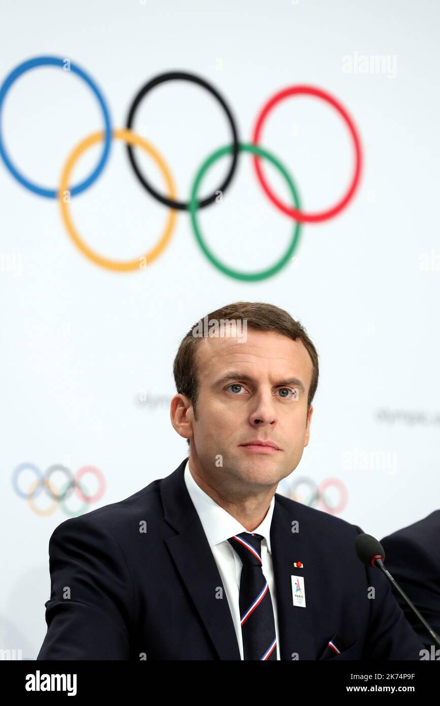 French president Emmanuel Macron presents Paris 2024 candidacy for the