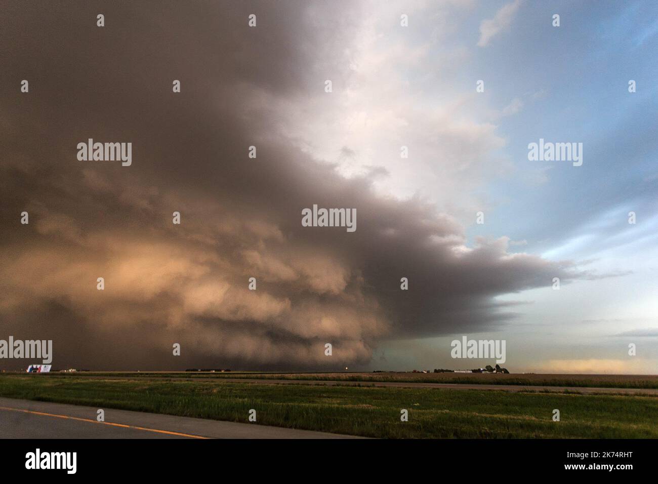 Storm chaser has captured incredible footage from the eye of America‚'s most fearsome storms after spending a month in the country‚'s notorious Tornado Alley. Lightning bolts streak across the sky and golf ball-sized hailstones crash down to earth in extraordinary video captured by Slovenian storm chaser Marko Korosec Stock Photo