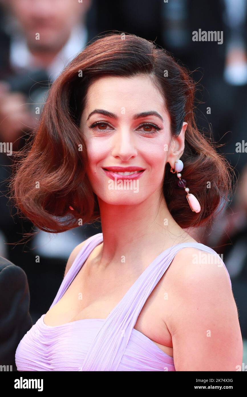 Amal Clooney arriving for Suburbicon red carpet premiere at the Sala