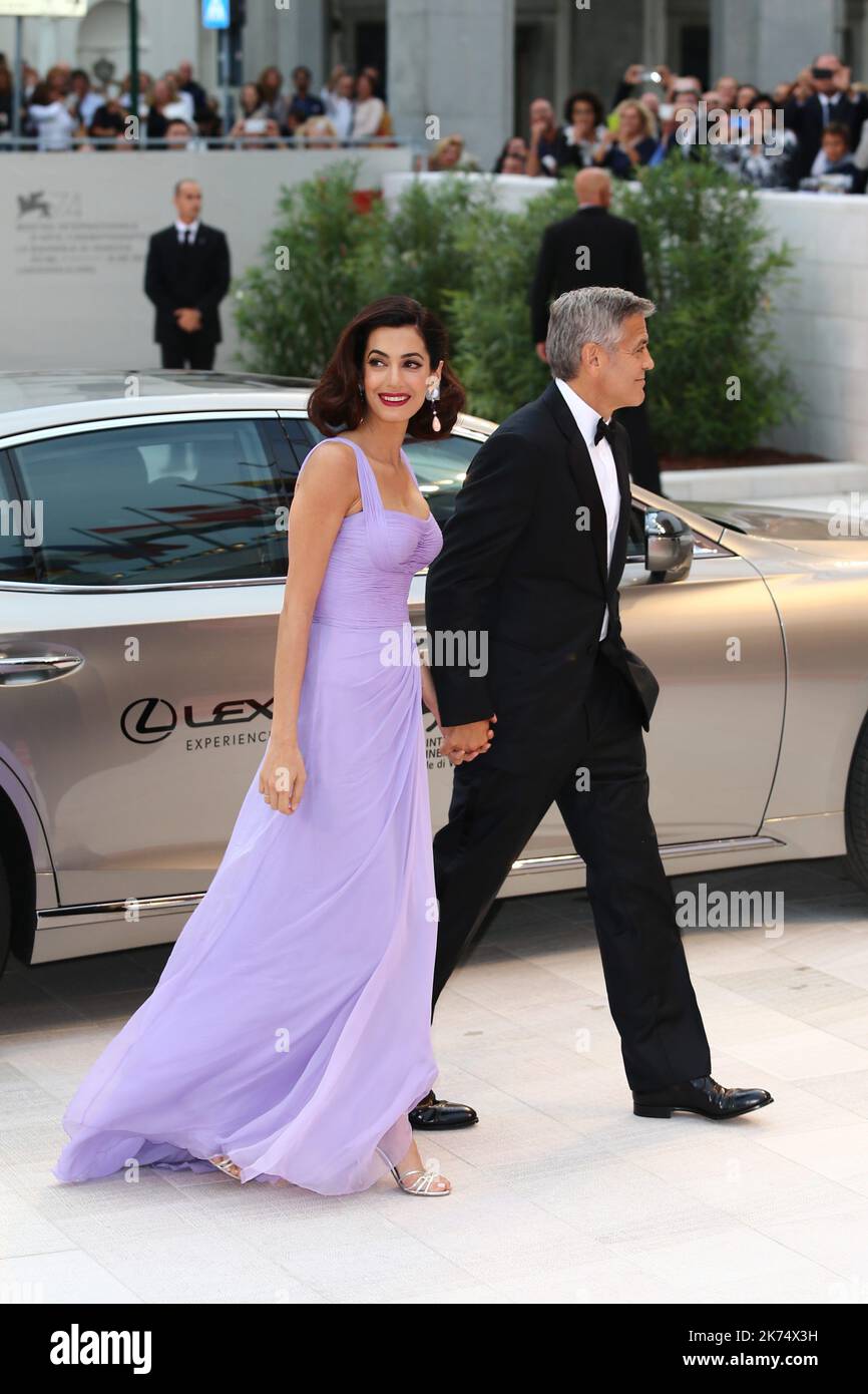 Clooney, Amal Clooney arriving for Suburbicon red carpet