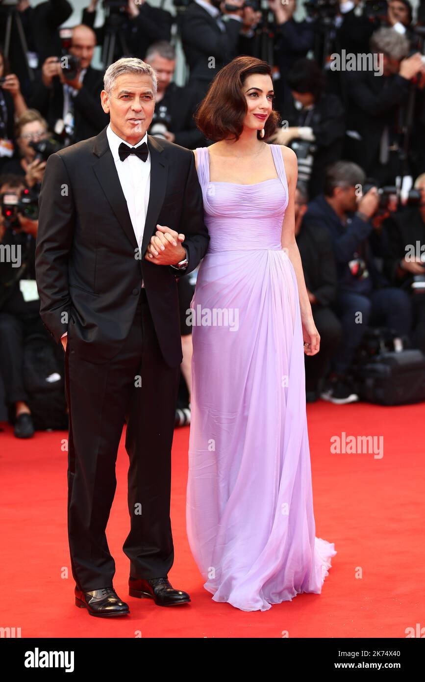 Clooney, Amal Clooney arriving for Suburbicon red carpet