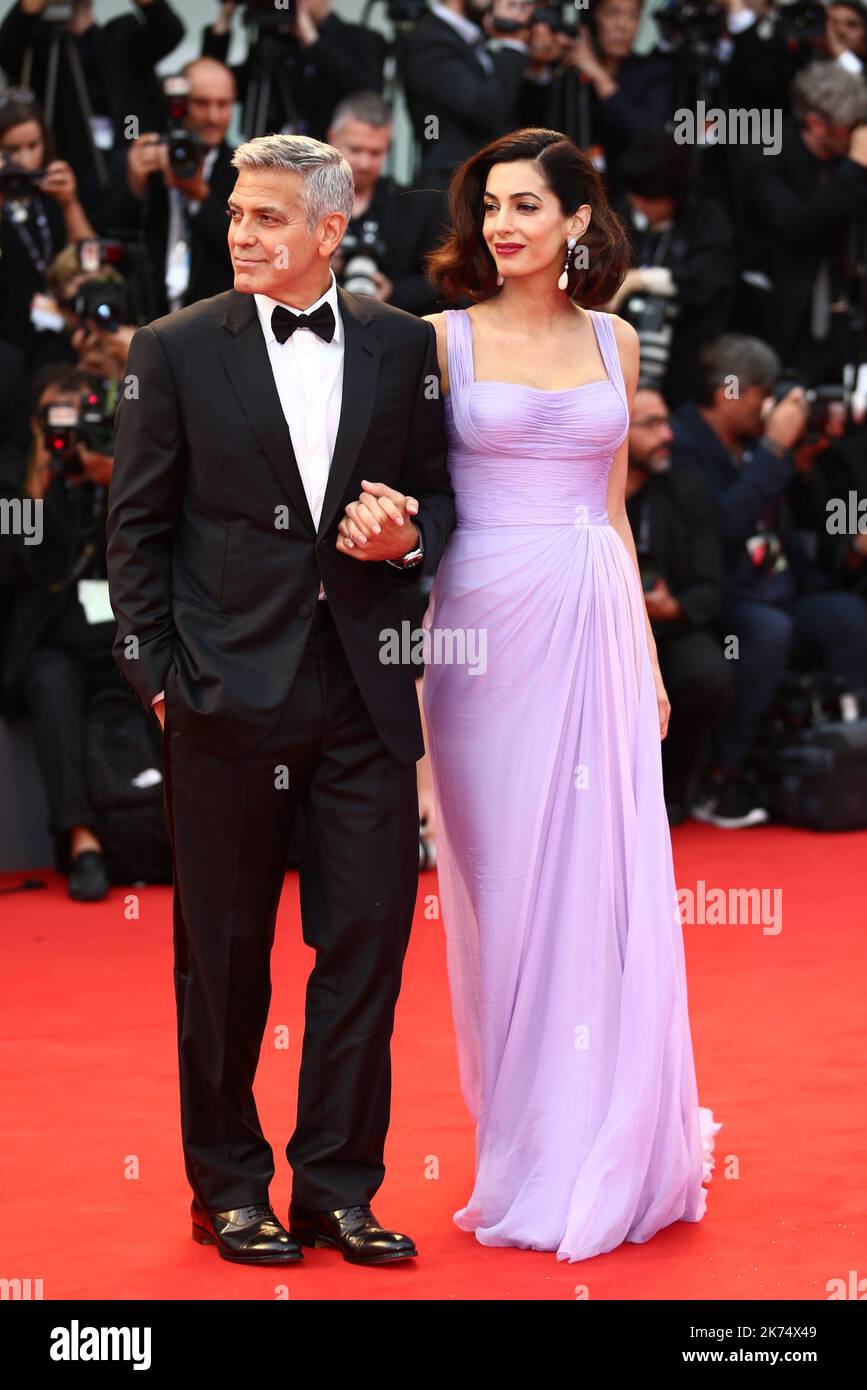 Clooney, Amal Clooney arriving for Suburbicon red carpet