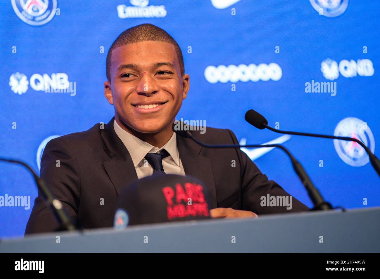 Paris SaintGermain's new forward Kylian Mbappe Stock Photo Alamy