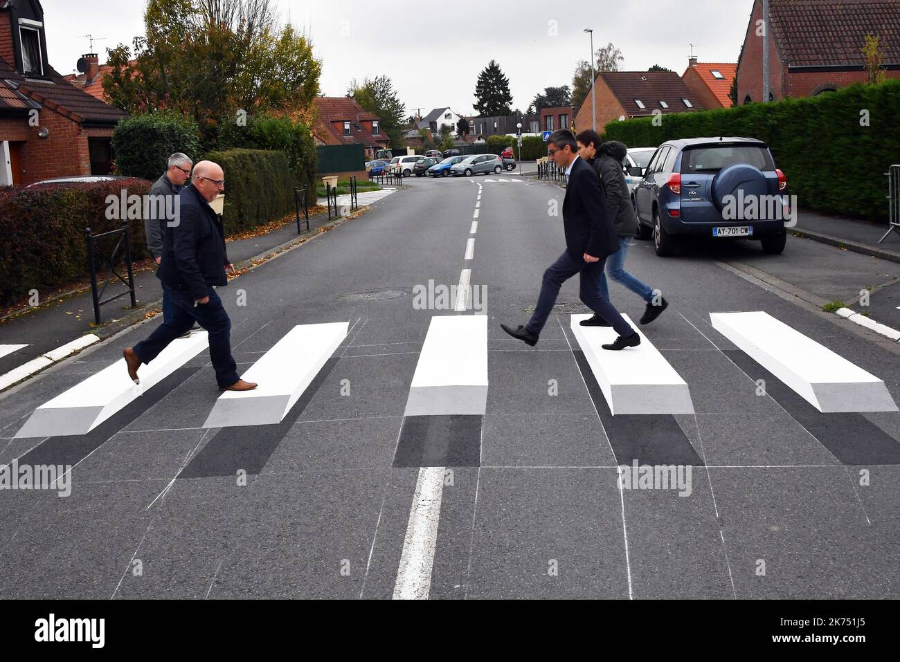 A 3D painted pedestrian crossing in France Stock Photo Alamy