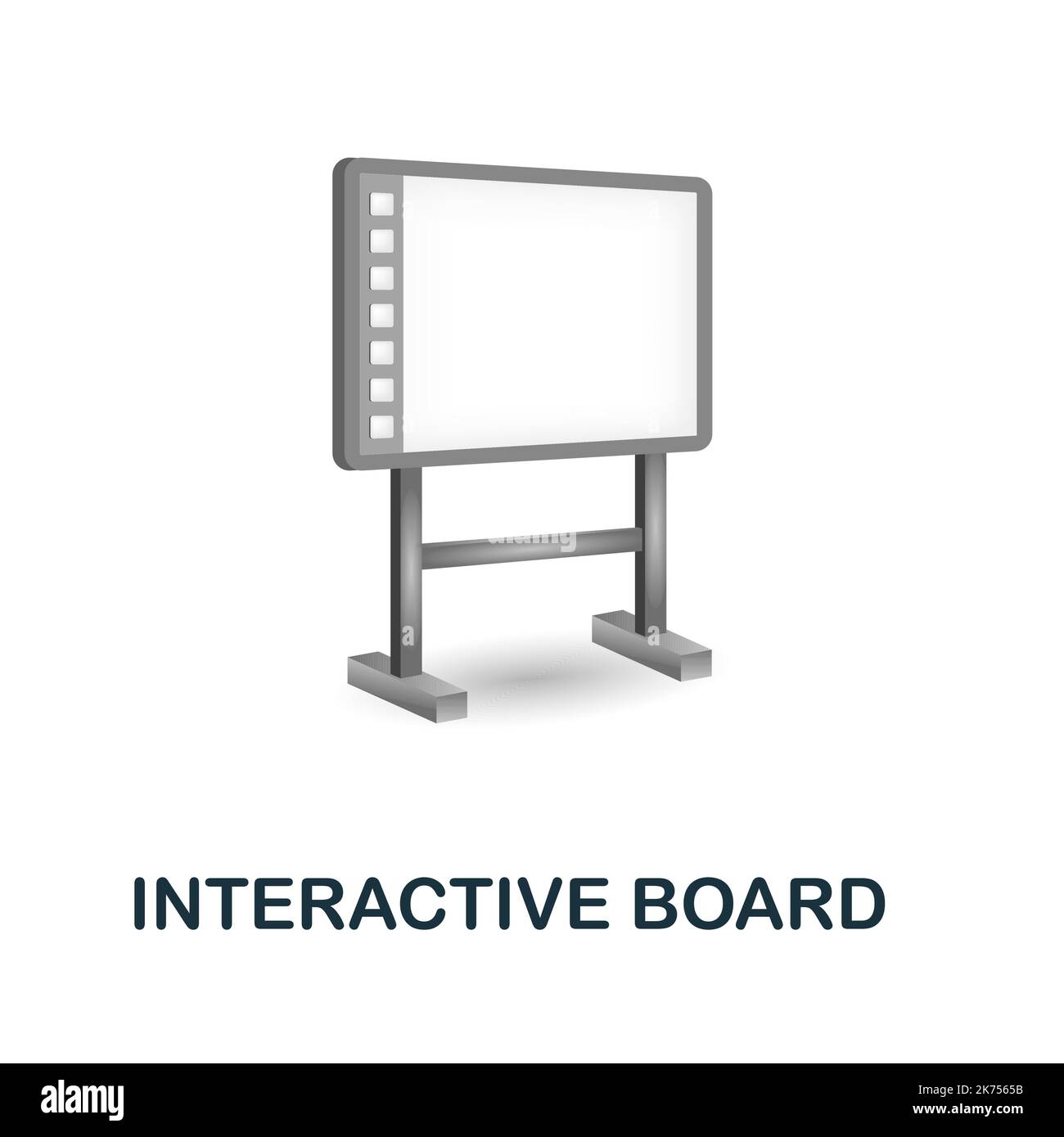 Interactive Board icon. 3d illustration from back to school collection. Creative Interactive Board 3d icon for web design, templates, infographics and Stock Vector