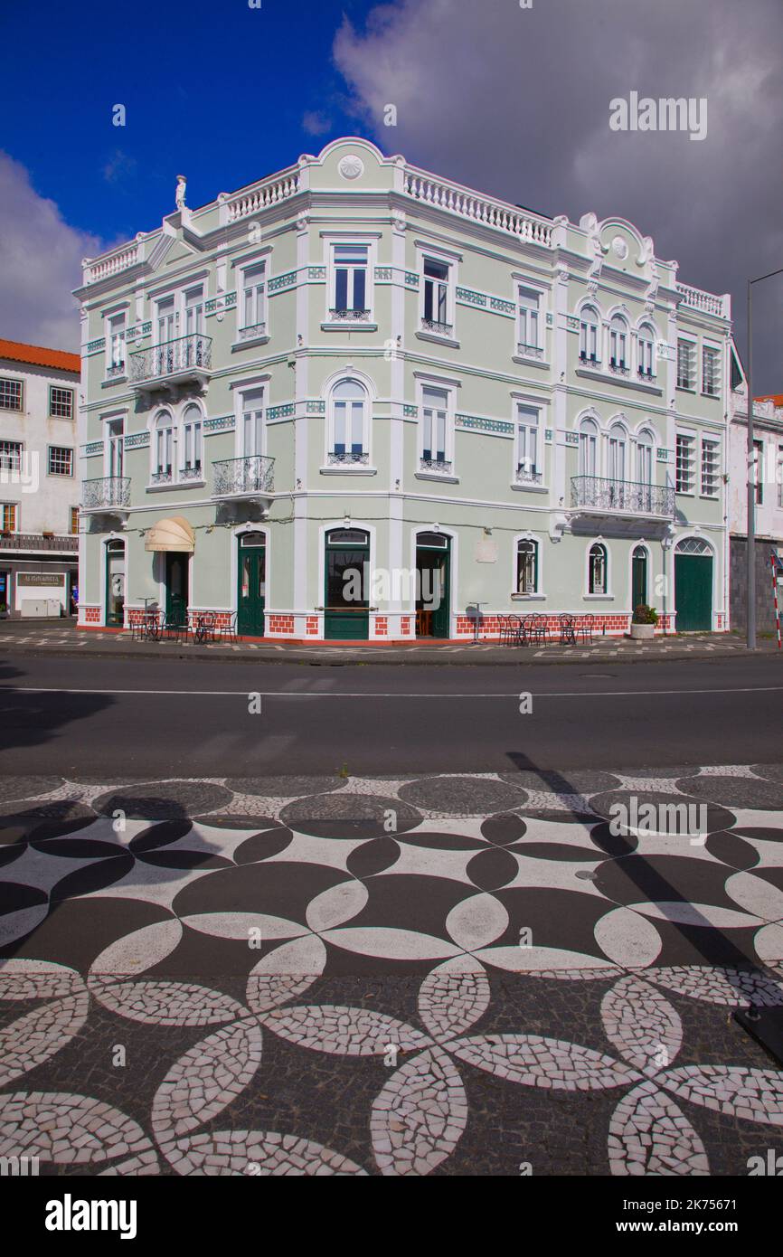 Portugal, Azores, Faial Island, Horta, street scene, Stock Photo