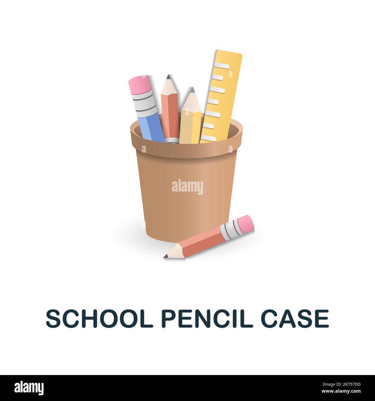 colorful pencil case. vector equipment for pencils. case for crayons vector  illustration on white background Stock Vector Image & Art - Alamy