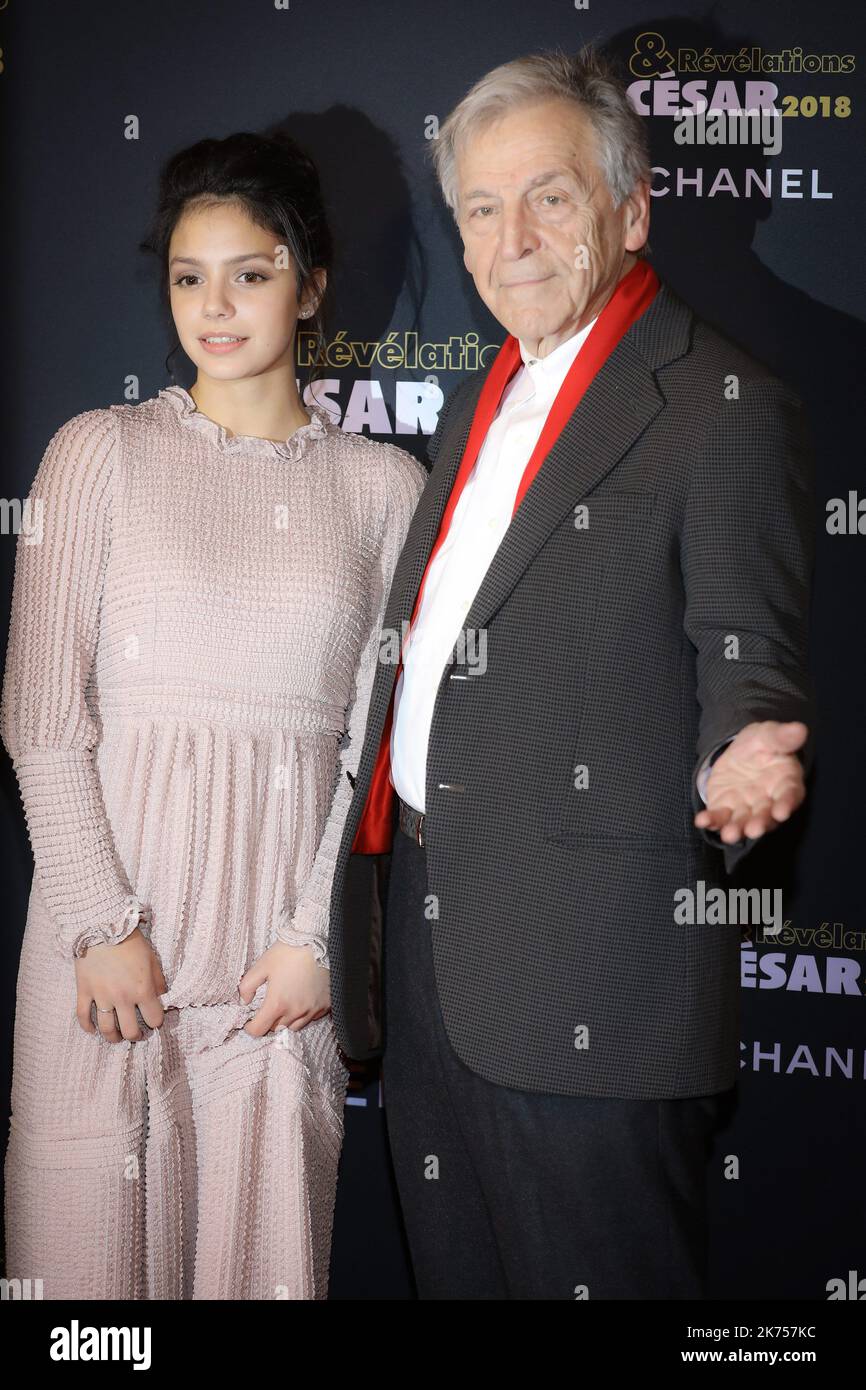 Costa Gavras and Noee Abita attending the Cesar Revelations 2018 Party