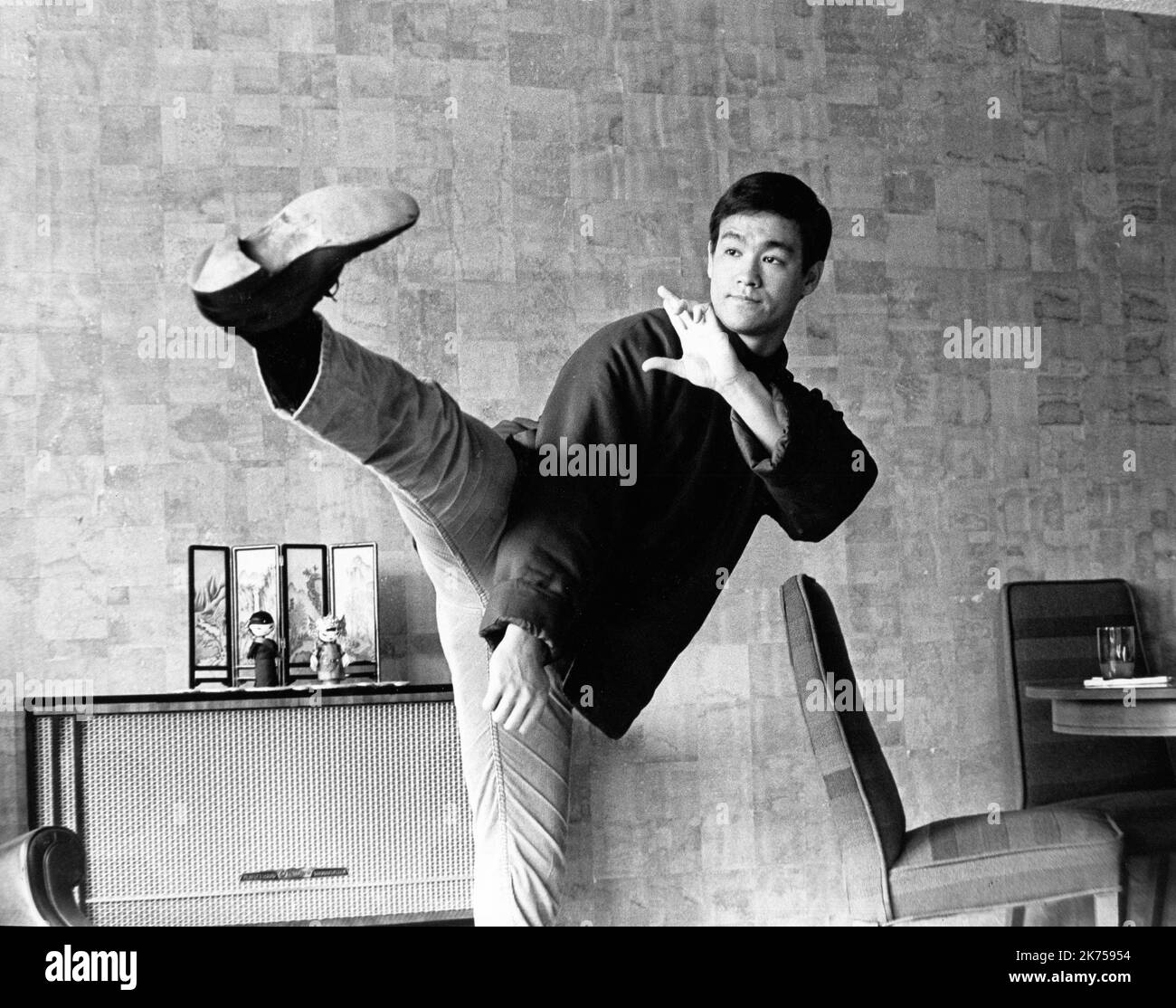 Circa 1966, Hollywood, California, USA: BRUCE LEE played Kato, a martial arts expert and faithful sidekick to the crime-fighting masked hero, the Green Hornet, otherwise known as millionaire newspaper publisher, Britt Reid, in this 1966-67 series. (Credit Image: © Doris Nieh/Globe Photos/ZUMA Wire) Stock Photo