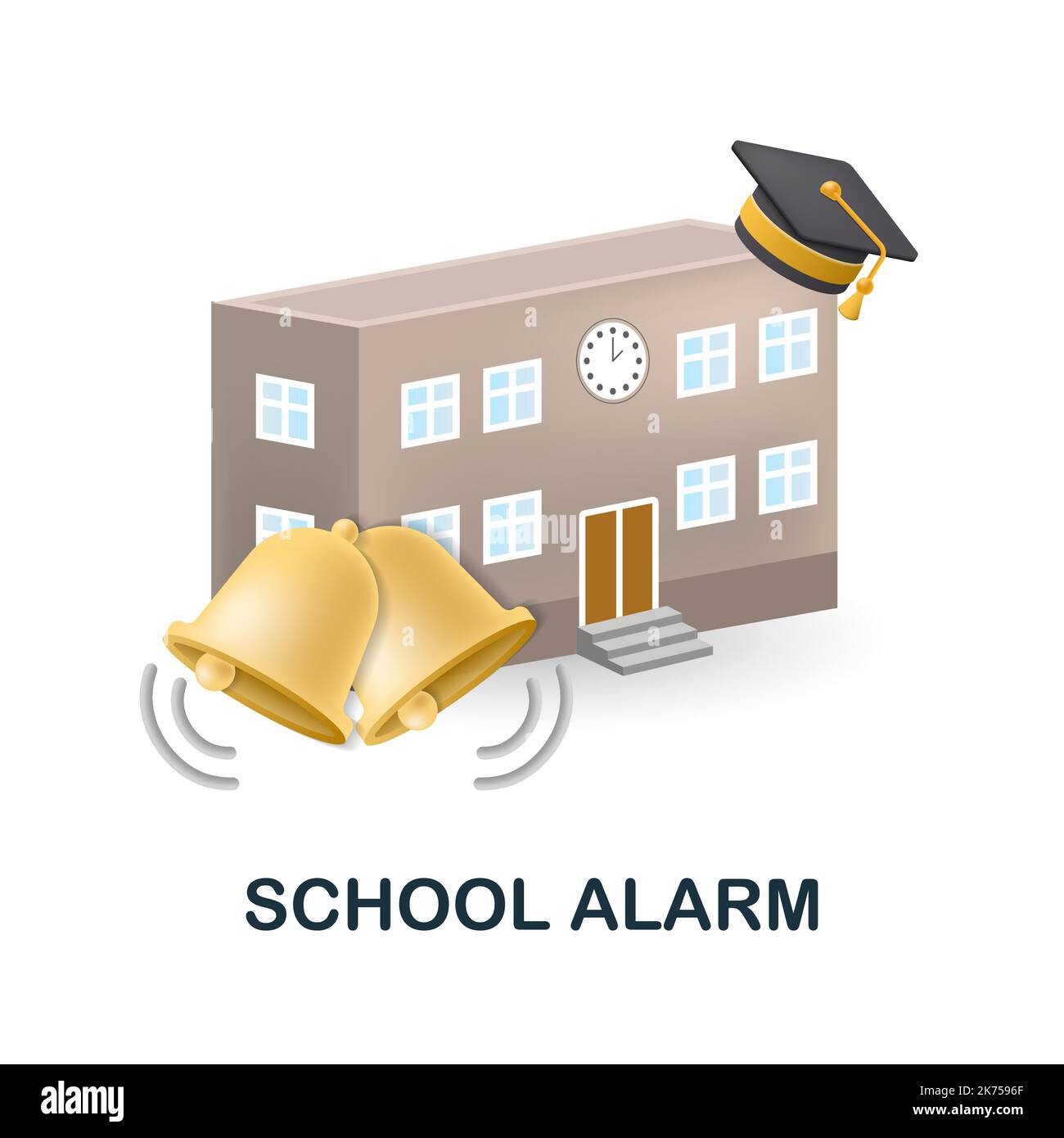 Shcool Alarm icon. 3d illustration from back to school collection ...