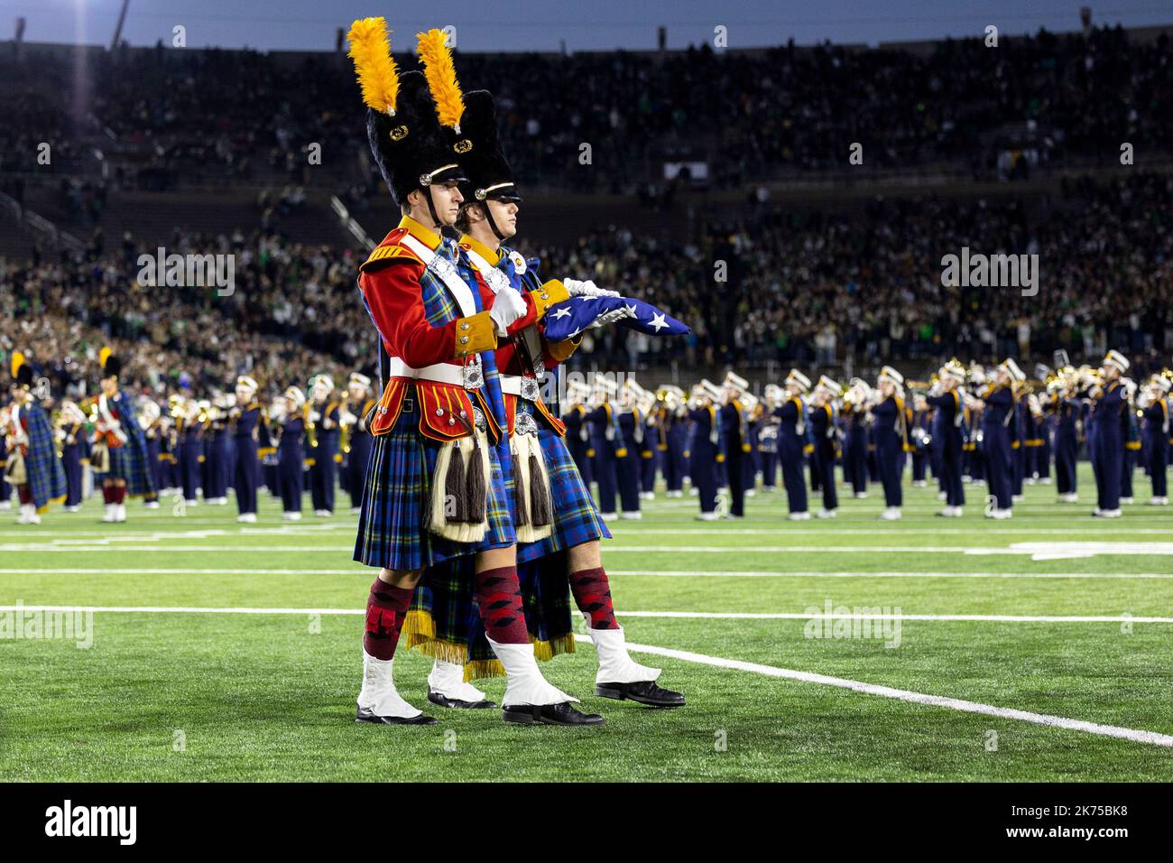 South Bend, Indiana, USA. 15th Oct, 2022. American Flag presentation