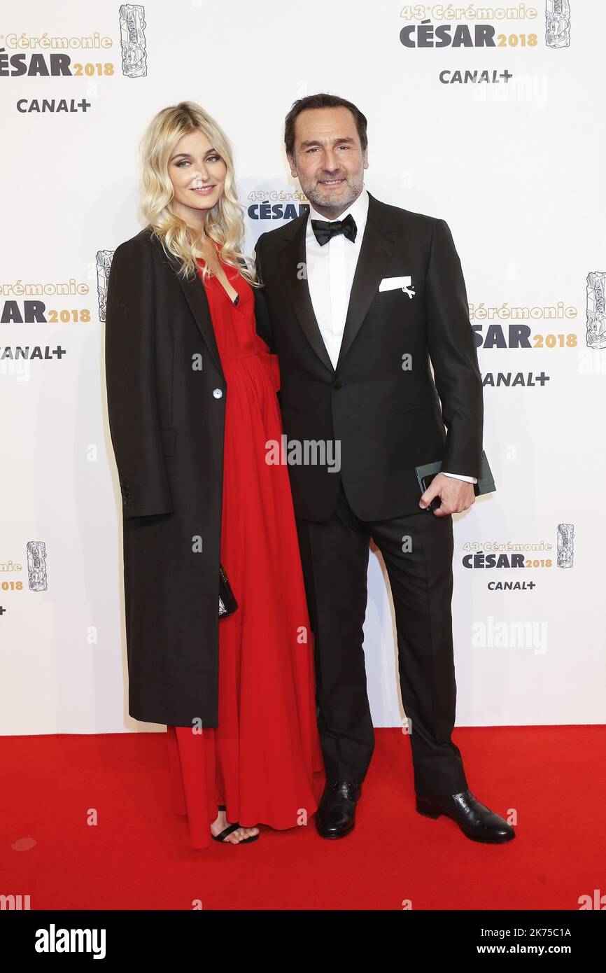 Gilles Lelouche and Alizée Guinochet arrive at the Cesar Film Awards 2018 at Salle Pleyel in Paris, France. 02.03.2018 Stock Photo