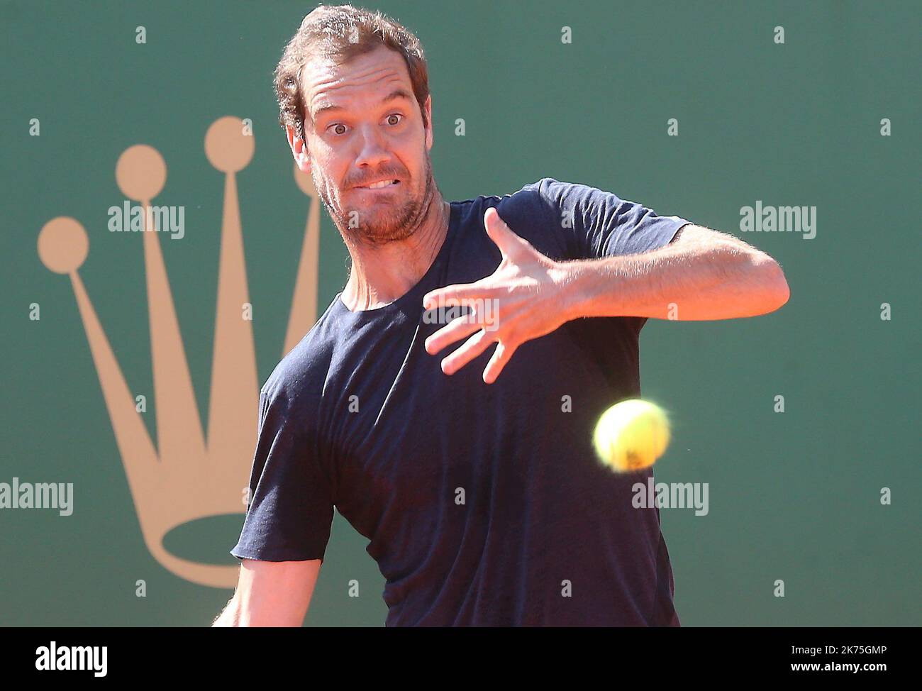 Monte Carlo Rolex Masters on april 17th 2018.  ©PHOTOPQR/NICE MATIN ; Roquebrune-Cap-Martin le 17/04/2018 - Monte-Carlo Country Club- Rolex Master de Monte-Carlo - ATP 1000 - Les français Richard GASQUET et Jérémy CHARDY.  ©C DODERGNY   Monte Carlo Rolex Masters on april 17th 2018 Stock Photo