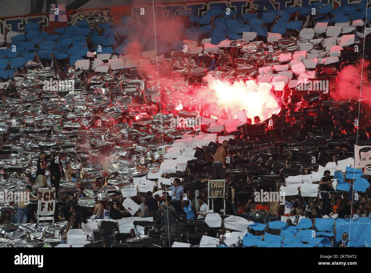 TIFO during the match. Stock Photo