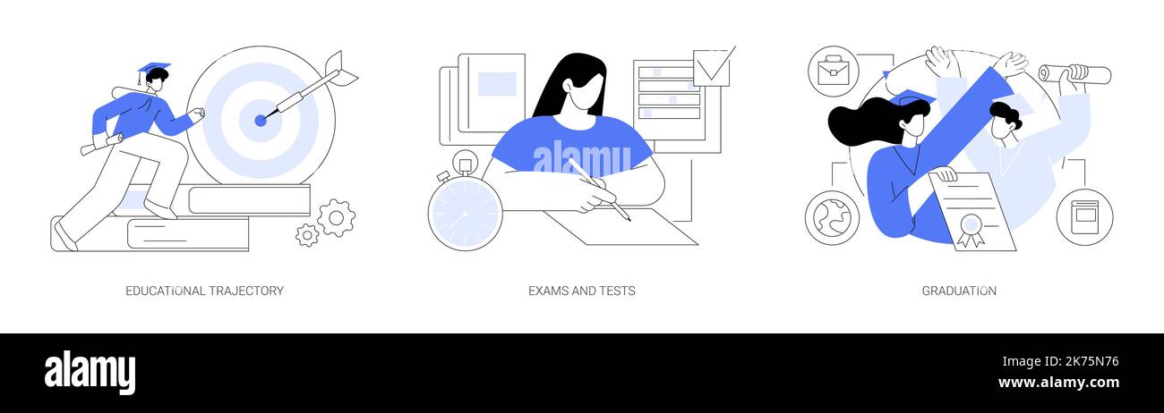 Getting an academic degree abstract concept vector illustrations. Stock Vector
