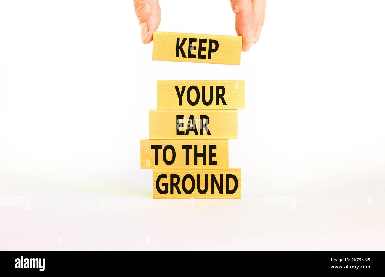 Keep your ear to the ground symbol. Concept words Keep your ear on the