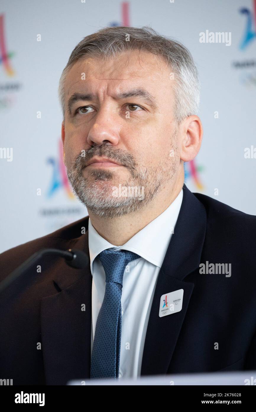 Press conference to make a point on the organization of the Olympic