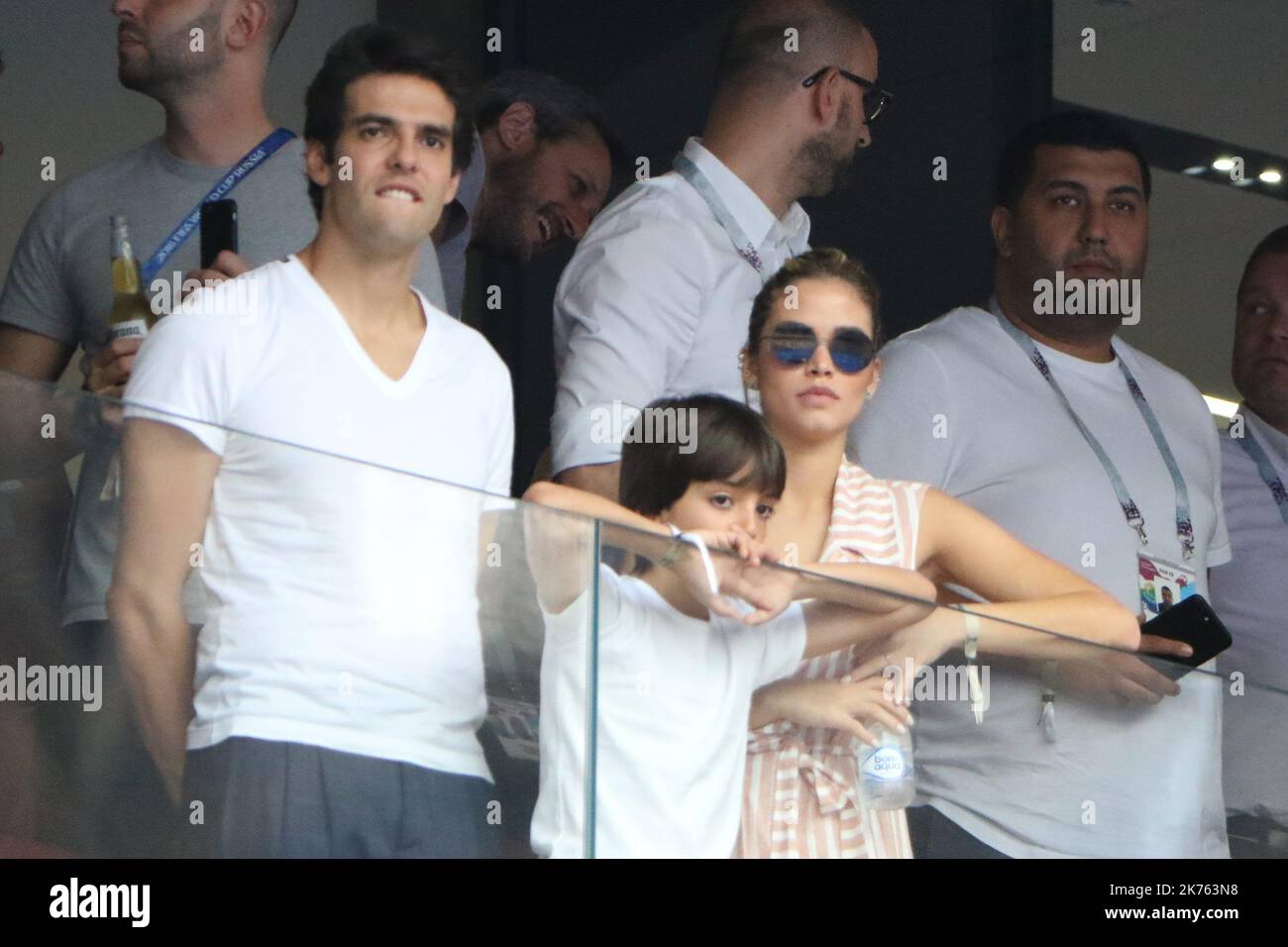 FIFA World Cup Russia 2018, Final Football Match France versus Croatia, France is the new World Champion. France won the World Cup for the second time 4-2 against Croatia. Pictured: Kaka player and his family © Pierre Teyssot / Maxppp Stock Photo