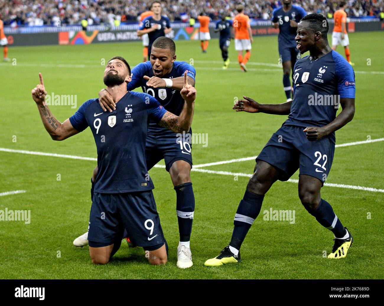 OLIVIER GIROUD, kylian mbappe ET benjamin MENDY Stock Photo - Alamy